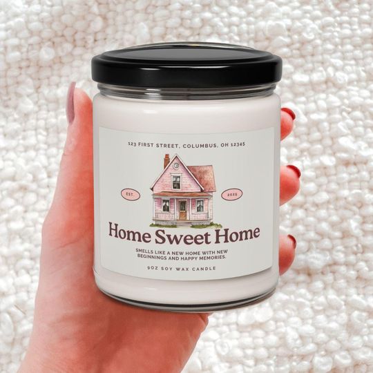 Custom Smells Like New Home Candle, Housewarming Gift, House Closing Gift, Realtor Gift