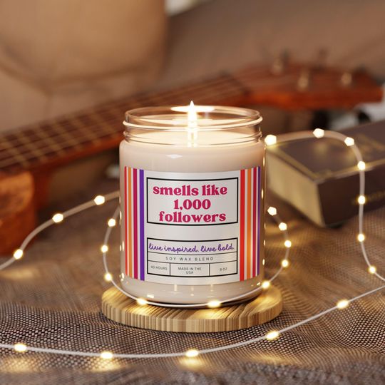 Customized Scented Candle for Content Creators, Personalized Home Decor Gift for Milestones