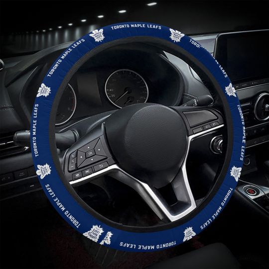 Toronto Maple Leafs themed custom steering wheel cover for a fan