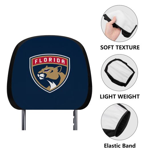 Florida Panthers themed custom car headrest cover for a fan