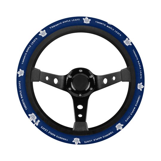 Toronto Maple Leafs themed custom steering wheel cover for a fan