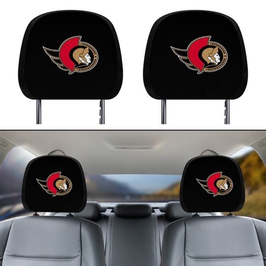 Ottawa Senators themed custom car headrest cover for a fan