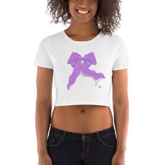 Olivia Rodrigo inspired Lacy lyrics bow cropped baby tee