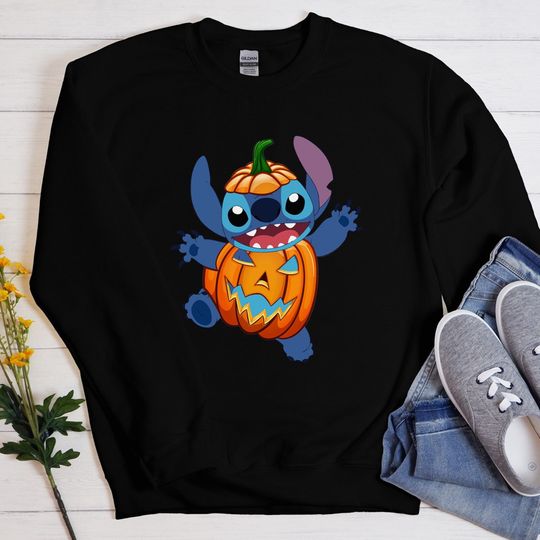 Disney Halloween Stitch tee shirts, Cute Stitch pumpkins Tee