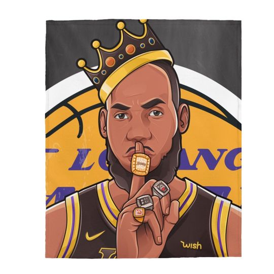 King Lebron James LA Lakers Plush Blanket