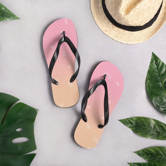 Flip-Flops Here Now Pattern Pink Orange