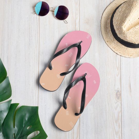 Flip-Flops Here Now Pattern Pink Orange