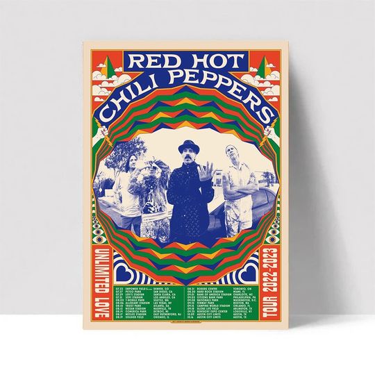 Official Unlimited Love Tour Poster, Red Hot Chili Peppers Poster