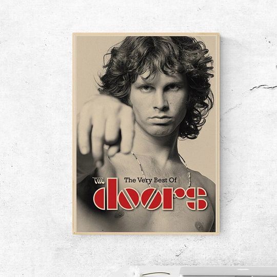 The Doors Jim Morrison Vintage Retro Rock Band Music Guitar Matte Kraft Paper Poster