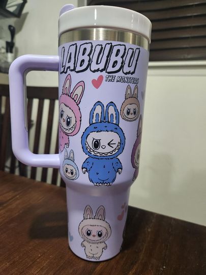 40 oz seamless Stanley style Monsters, Labubu, tumbler