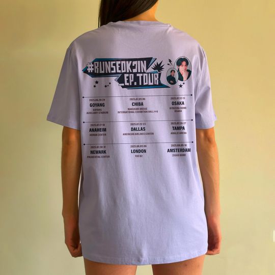 Jin Seokjin Tour T-Shirt - Kpop BTS Army Gift, Double Sided Jin Echo Tee