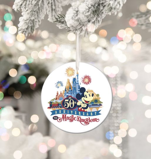 Disneyworld 50th. Anniversary Ornament-Magic Kingdom Gift-Memento Disney Gift