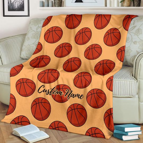 Custom Name Basketball Blanket: Suede Polyester Micro Fleece Throw