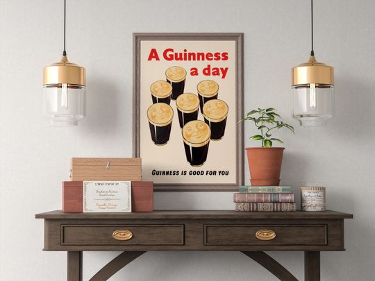 A Guinness A Day Original Vintage Poster
