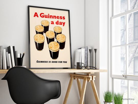 A Guinness A Day Original Vintage Poster