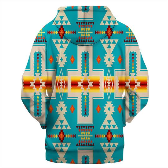 Native American Tribal Pattern 3D Hoodie Unisex Aztec Geometric Southwestern Pullover