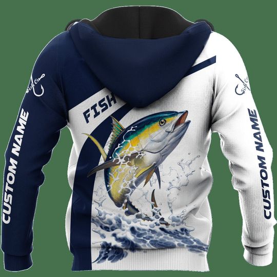 Personalized 3D Unisex Tuna Fishing Hoodie with Front Pocket Pullover
