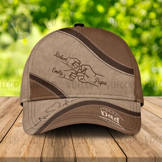 Perfect Fathers Day Gift, Fist Bump Family Hands Baseball Cap, Gift For Grandpa