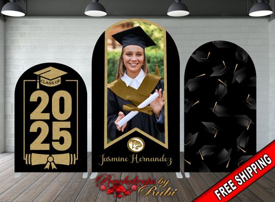 Graduation Arched Backdrop Cover Chiara with Banner for Class of 2026