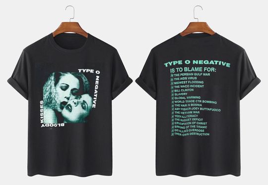 TYPE O NEGATIVE 1993 Bloody Kisses Retro Band Touring T-shirt