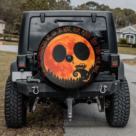 Halloween Jeep - Into The Darkness We Go Spare Tire Cover For Car, Car Wrap
