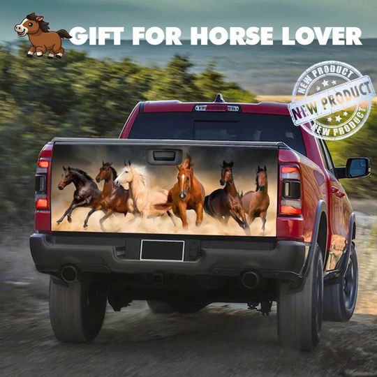 Gift For Horse Lover Horses Truck Bed Decal, Car Accessories,