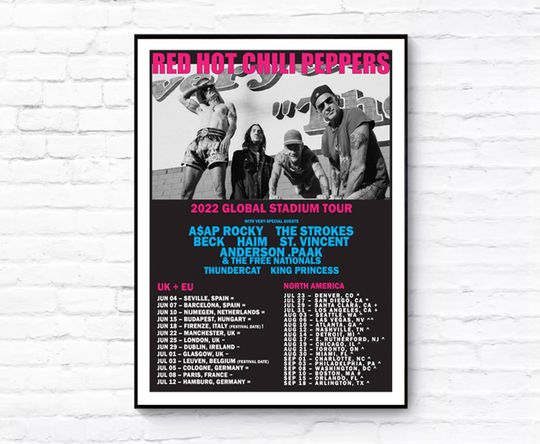 Red Hot Chili Peppers Tour 2022 Poster