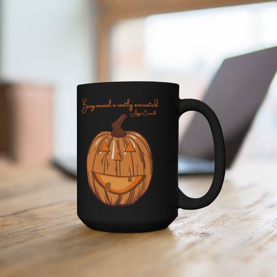 Halloweentown Mug, Halloween Mug, Pumpkin Mug,  Black Mug