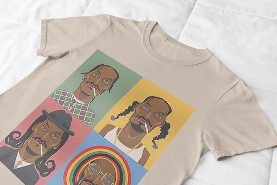 Snoop Dogg Different Styles in Multicolor Art T-Shirt