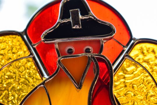 Stained Glass Turkey Suncatcher: Thanksgiving Fall Decor