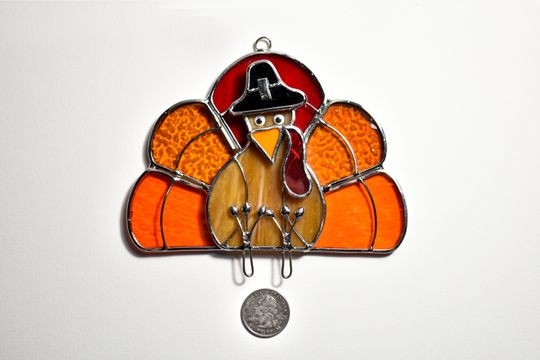 Stained Glass Turkey Suncatcher: Thanksgiving Fall Decor
