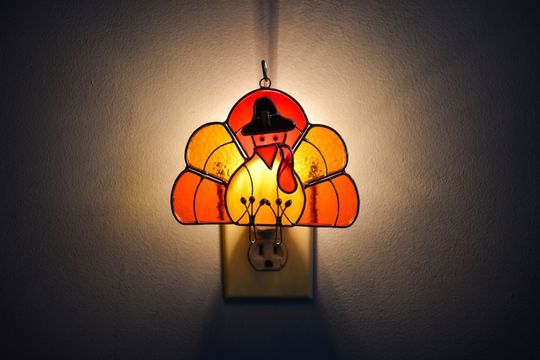 Stained Glass Turkey Suncatcher: Thanksgiving Fall Decor