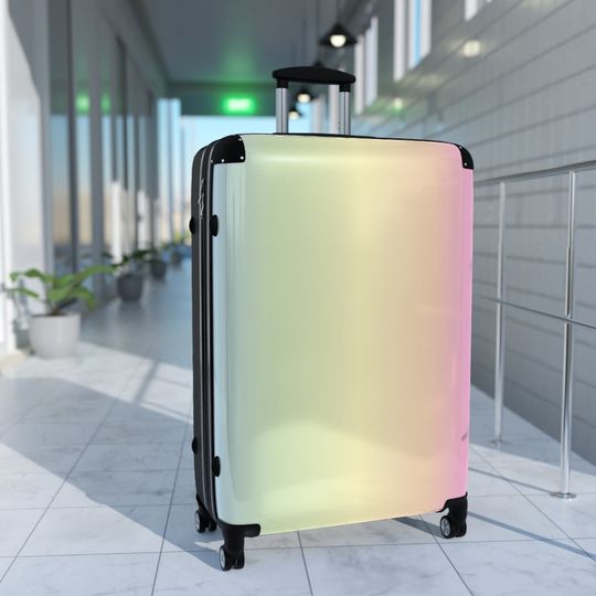 Soft Pastel Rainbow Suitcase, Travel Suitcase