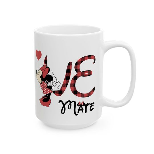 Valentine Couple Mug, Couple Minnie Mickey Coffee Mug, Couple Love Gift, Girlfriend Gift, Romantic Gift for Boyfriend, Valentine Ceramic Mug