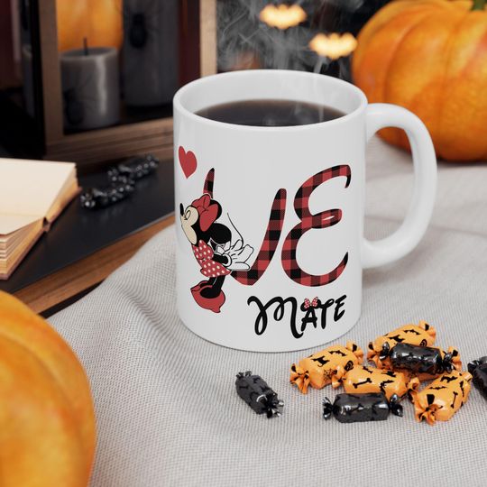 Valentine Couple Mug, Couple Minnie Mickey Coffee Mug, Couple Love Gift, Girlfriend Gift, Romantic Gift for Boyfriend, Valentine Ceramic Mug
