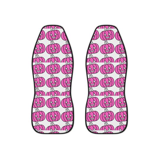 Pink Pumpkin Car Seat Covers: Spooky Halloween Car Decor