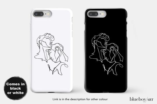 Gay Couple iPhone Case, Minimal Line Art iPhone case