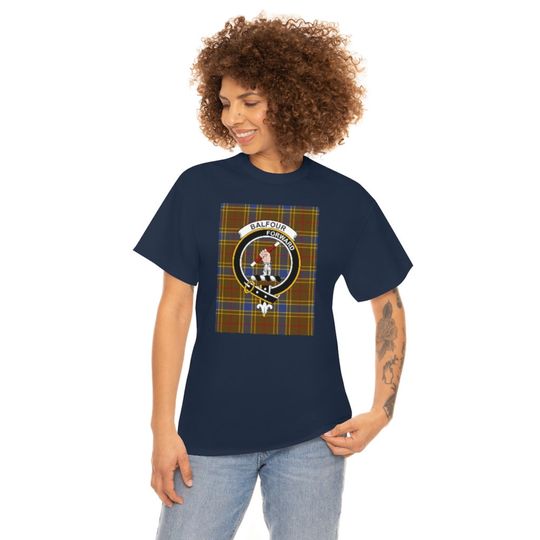 Clan Balfour Scottish Tartan Crest T-Shirt