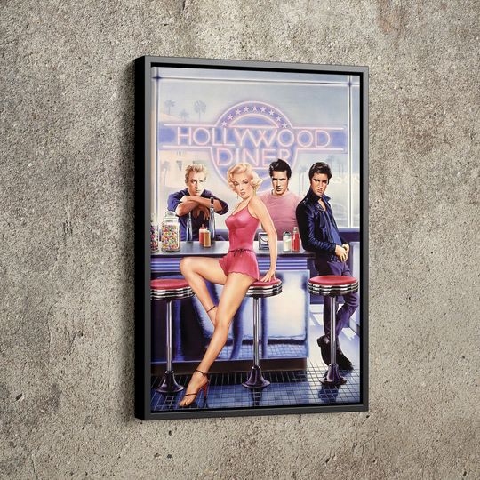 Hollywood Diner Poster Marilyn Monroe Elvis Presley James Dean Marlon Brando Poster