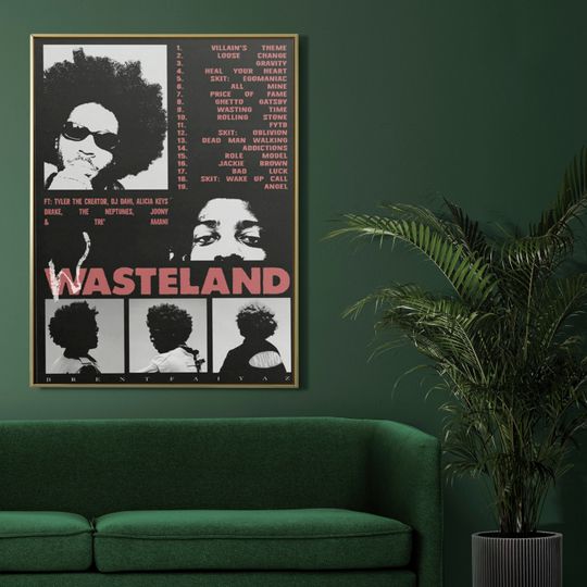 Vintage Brent Faiyaz Wasteland Tracklist Poster