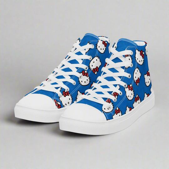 Hello Kitty Cat | Women & Girls High Top Sneakers | Blue Variant