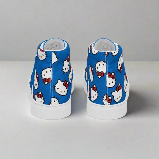 Hello Kitty Cat | Women & Girls High Top Sneakers | Blue Variant