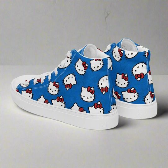 Hello Kitty Cat | Women & Girls High Top Sneakers | Blue Variant