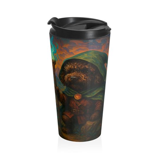 Whimsical Wizard Lagotto Stainless Steel Mug