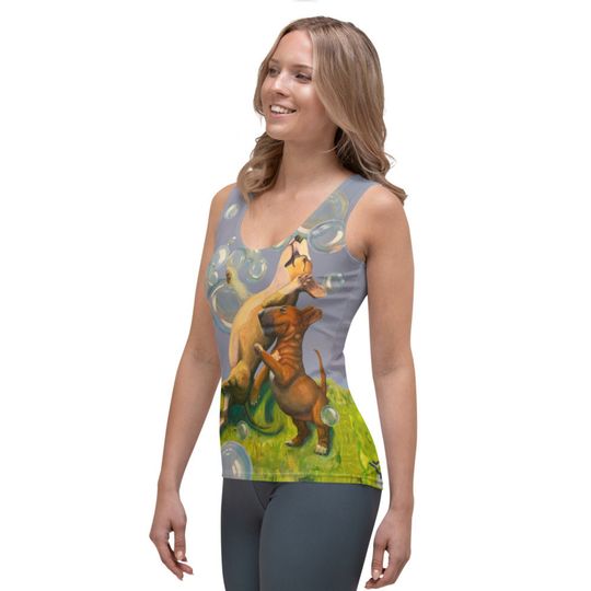 Blue 3D Tank Top