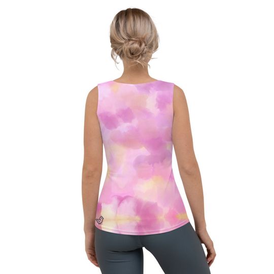 Pink Abstract Pattern 3D Tank Top