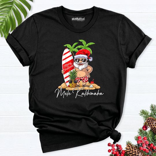 Christmas Hawaiian shirt, Tropical Christmas Shirt, Beach Christmas Shirt, Mele Kalikimaka shirt