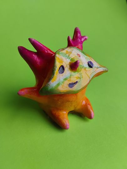 Tropical Rain Forest Tree Spirit statues - video game inspired art figurines - bright and colourful desktop puddle pals - rainy day lover