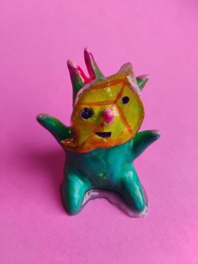 Tropical Rain Forest Tree Spirit statues - video game inspired art figurines - bright and colourful desktop puddle pals - rainy day lover