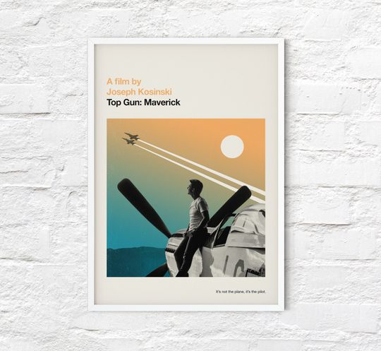 Top Gun Maverick print - Movie poster, retro, mid century modern